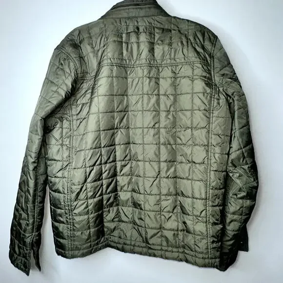 Dockers Unisex Size Large Olive Green Long Sleeve Puffer Lightweight Jacket - Picture 4 of 8